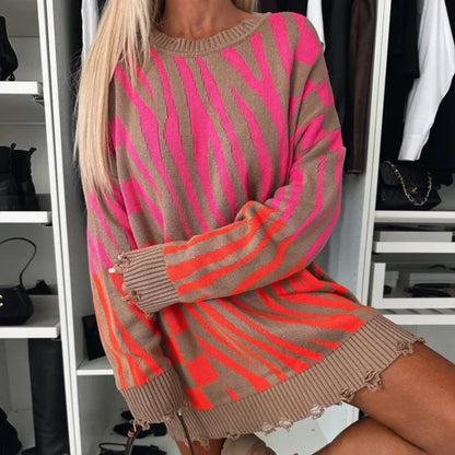 Zebra Knit Top